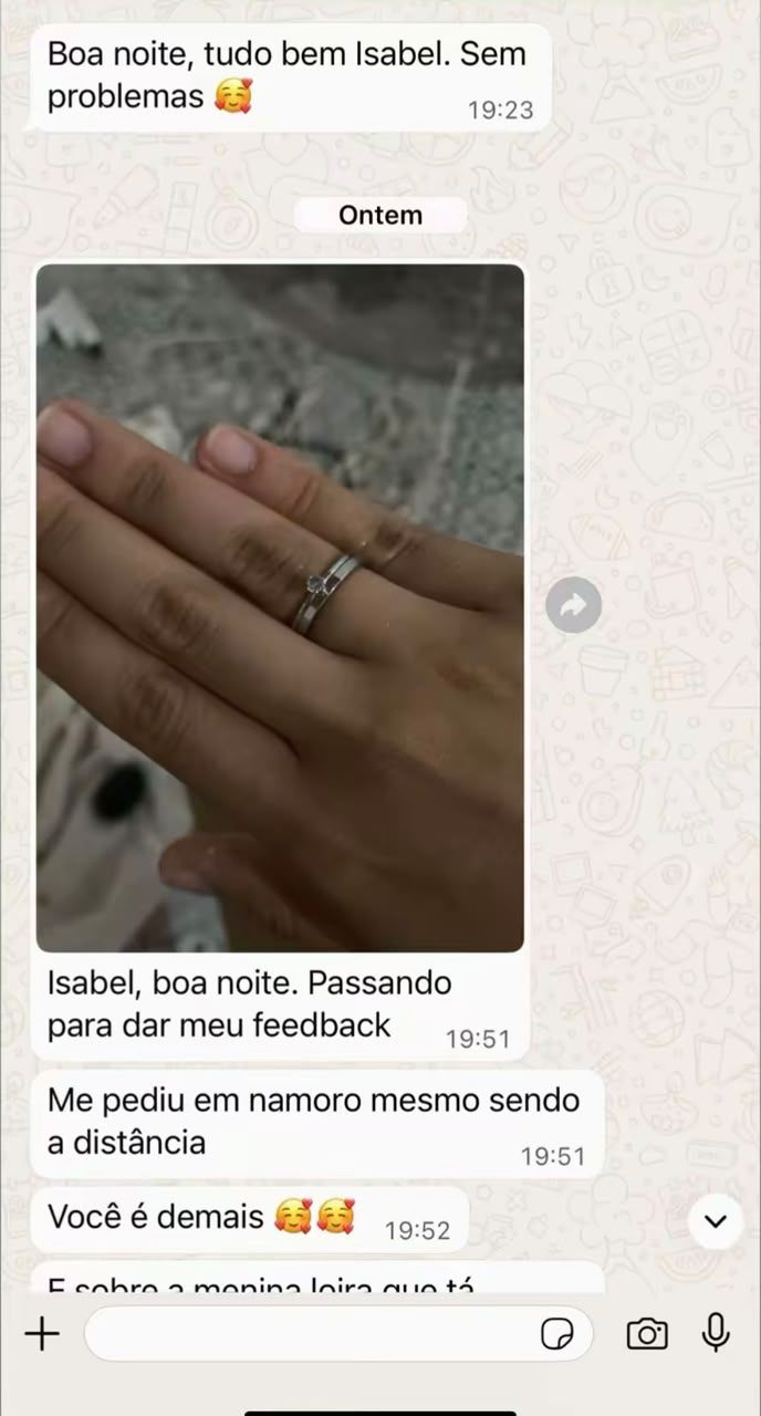 Cliente conta que foi pedida em namoro