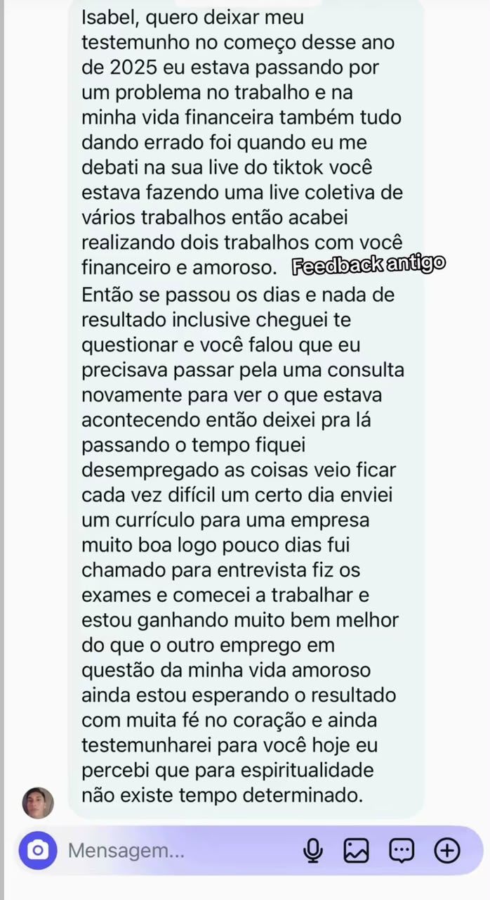 Cliente relata melhora no trabalho e na vida financeira