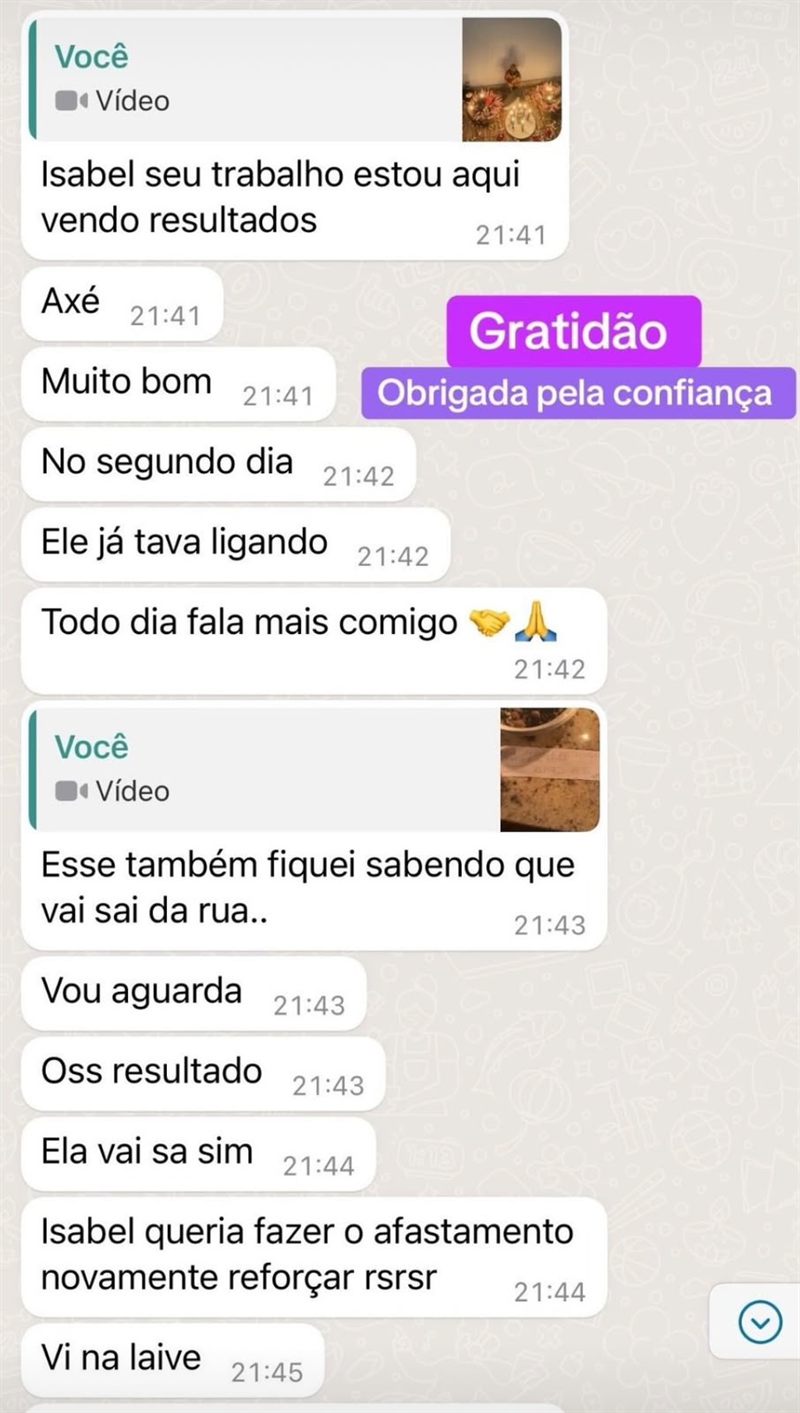 Cliente relata contato diário depois do trabalho