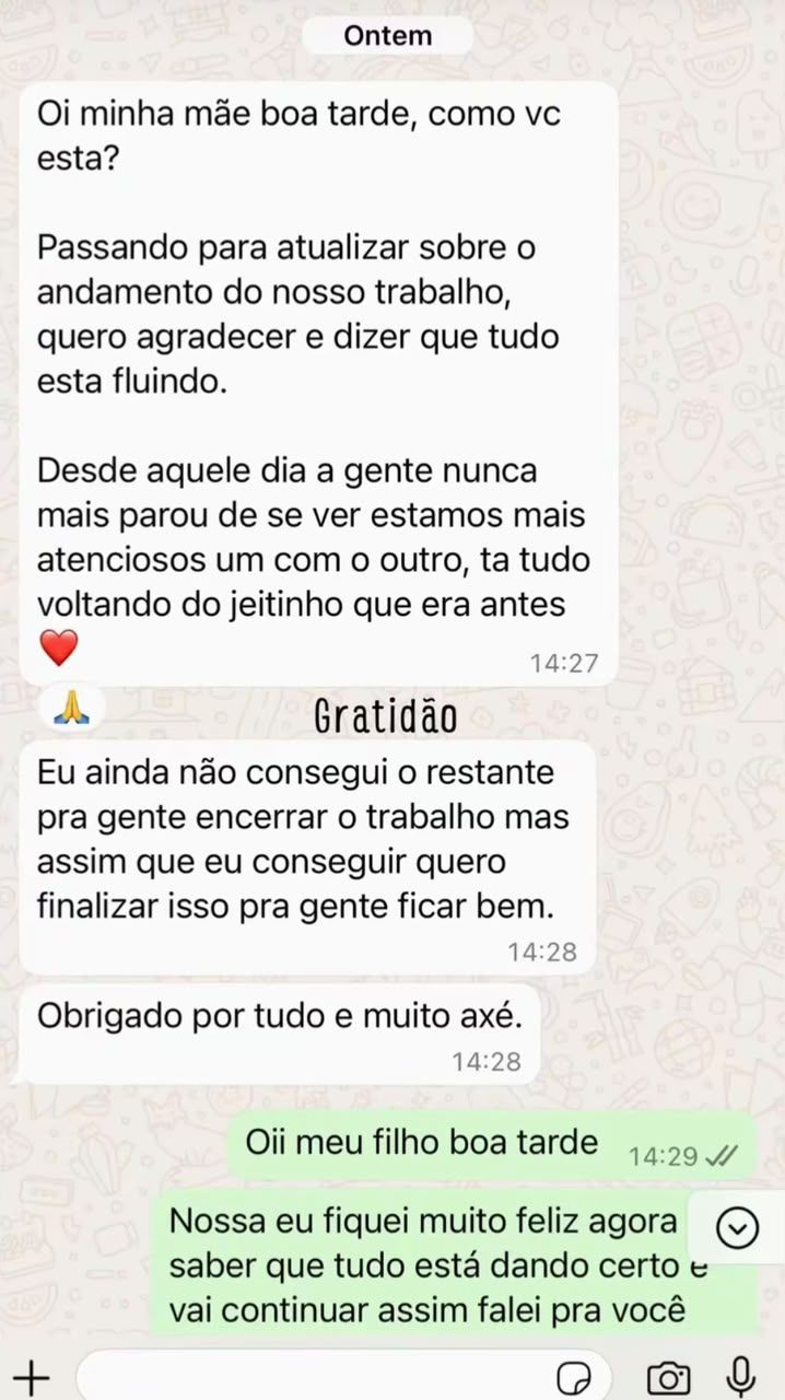 Cliente agradece o andamento do trabalho