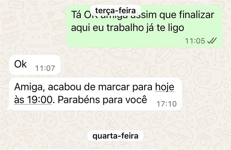 Cliente confirma o encerramento do trabalho